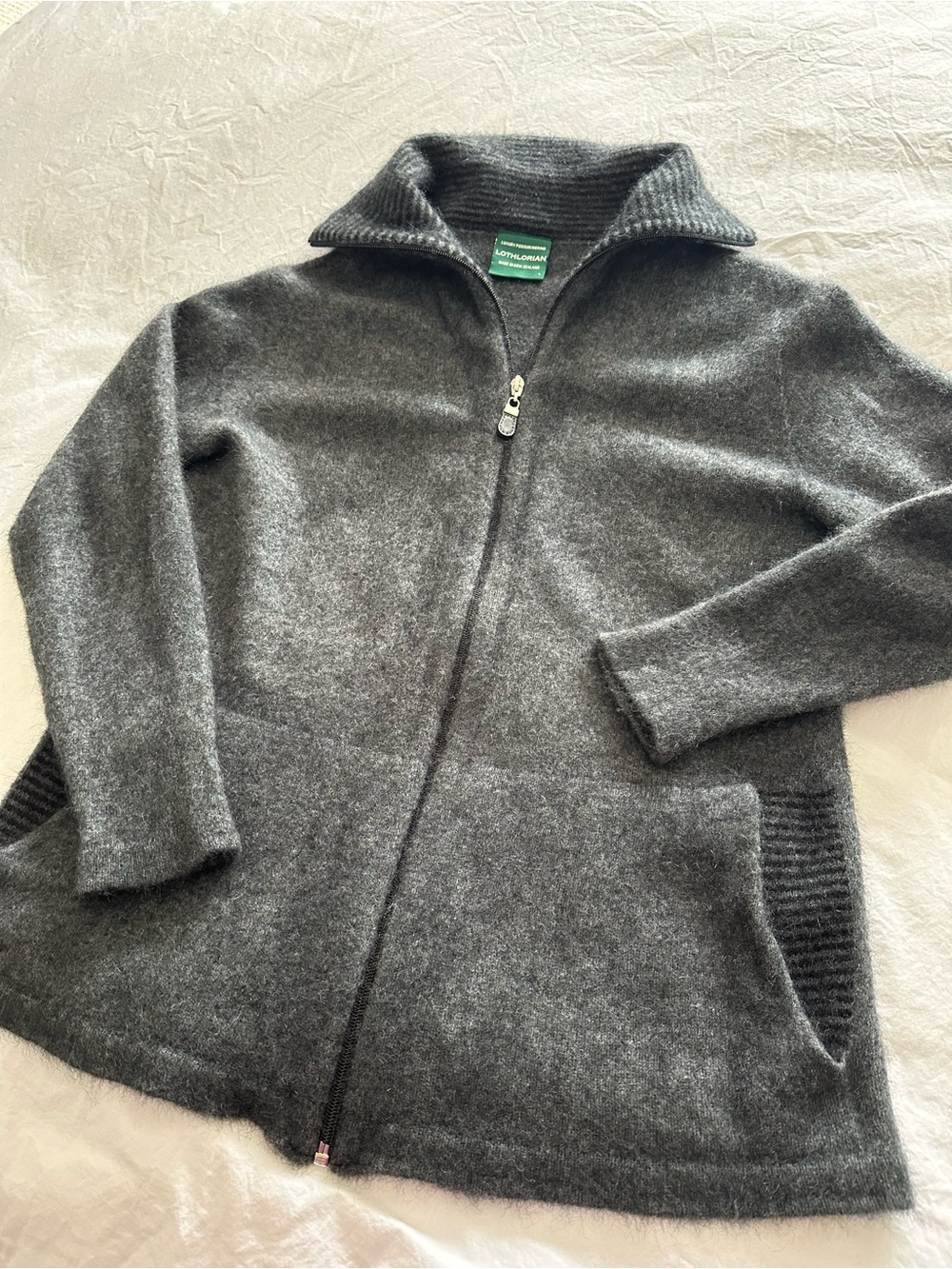 LOTHLORIAN Luxury Possum/Merino Knit Sweater - Charcoal Gray, size large - Picture 11 of 16